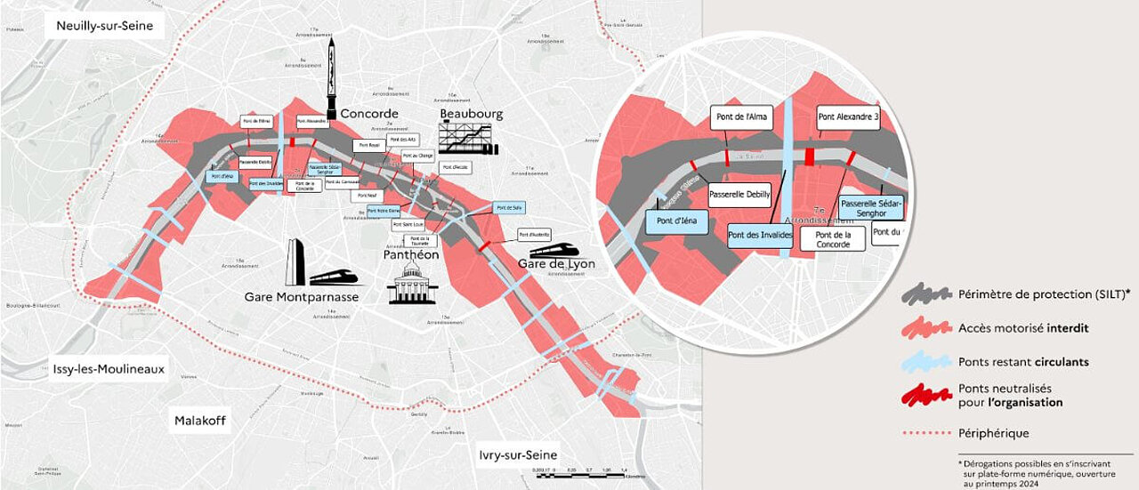 Périmètre de sécurité Cérémonie d'ouverture - du 18 au 26 juillet jusque 13h