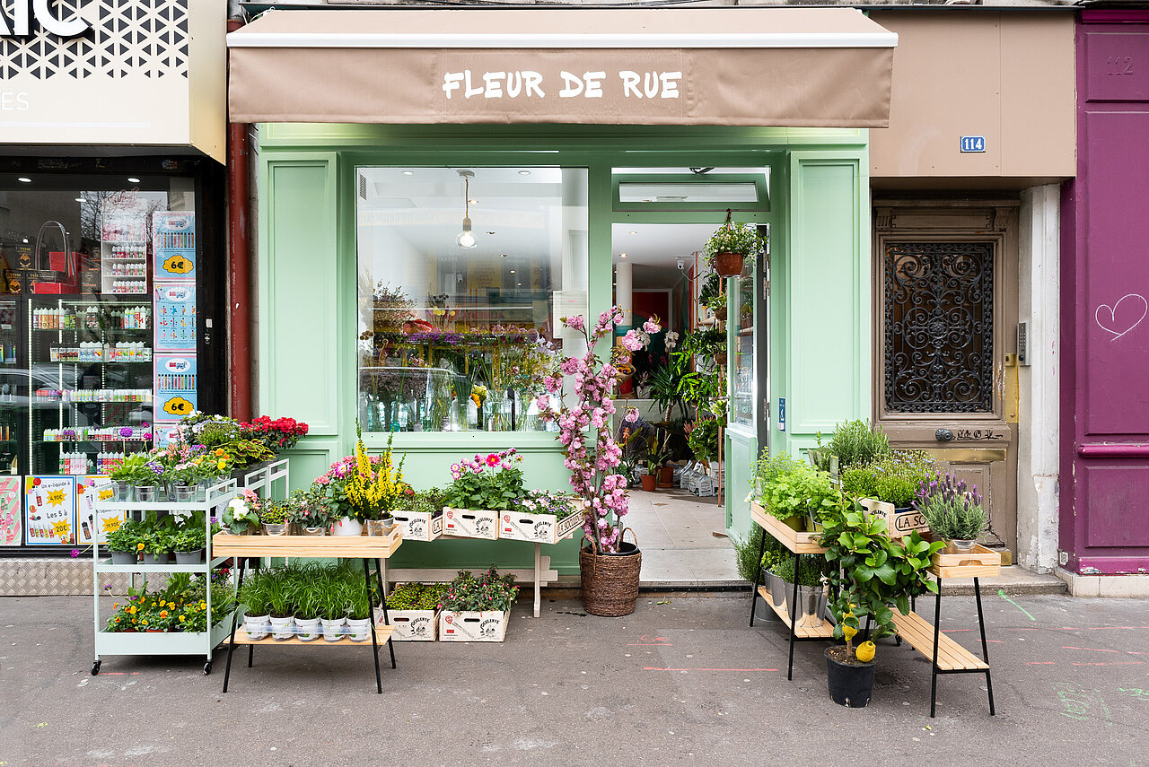 Fleur de rue - devanture boutique de fleurs paris 20e