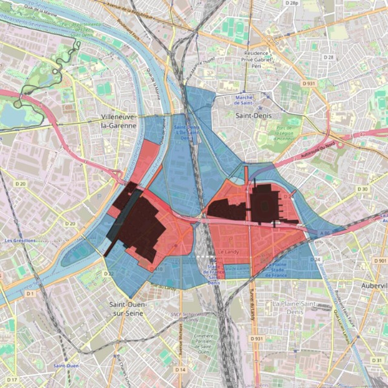 Périmètre de sécurité autour du Stade de France et du Village Olympique