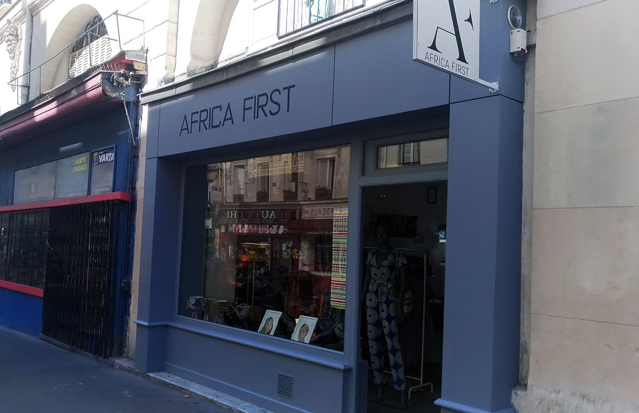 Africa First - Devanture concept store Paris 10e