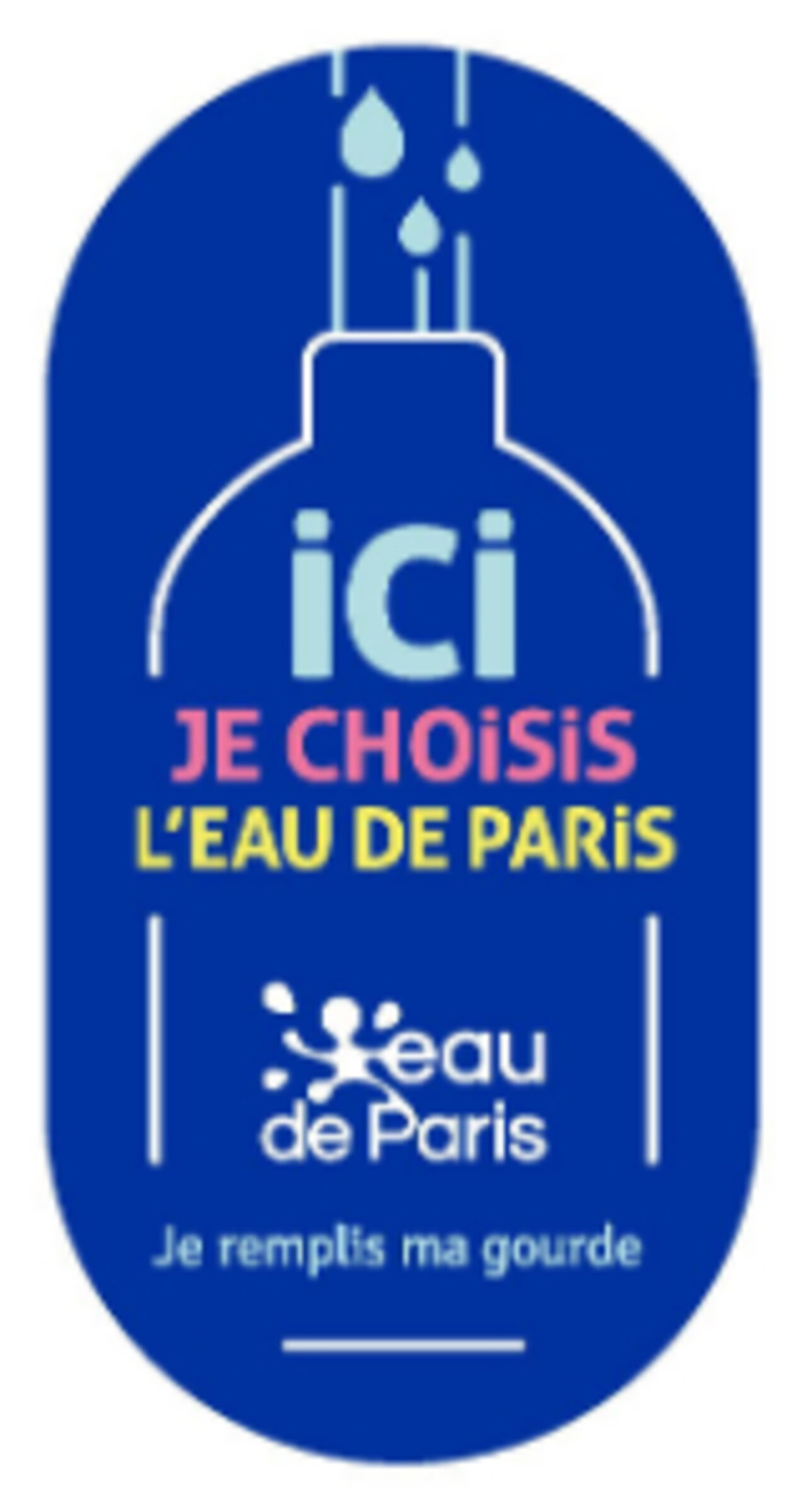 Sticker Ici, je choisis l'eau de Paris sur une vitrine de commerce